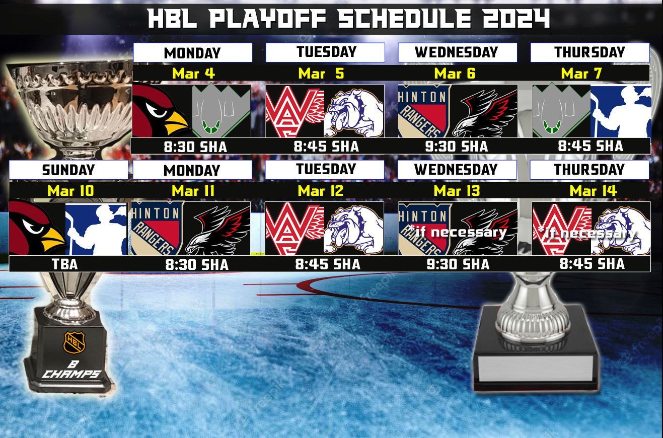 2024 Playoff Schedule 1 Hinton Beer League